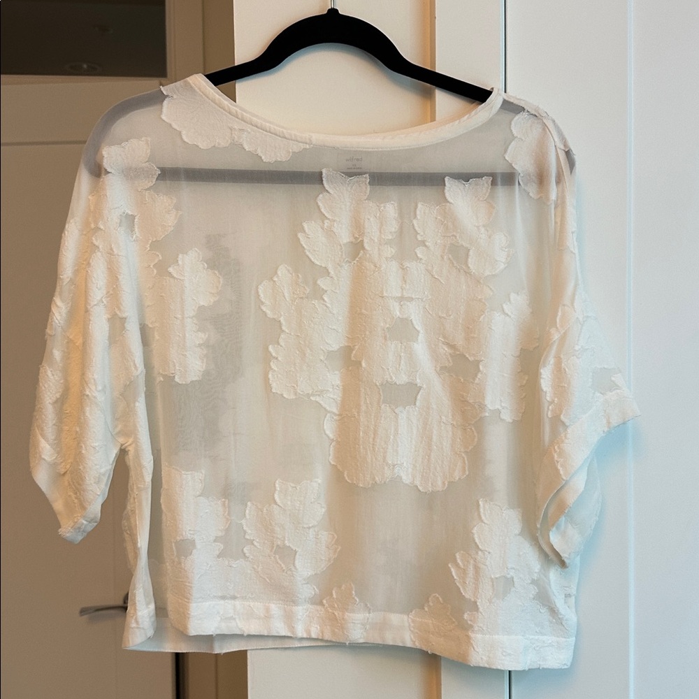 Wilfred White Floral Sheer Blouse